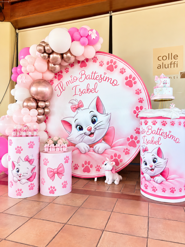 Isabel’s Pink Kitten Baptism Display