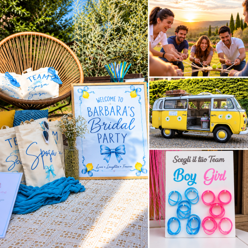 Mediterranean Bridal Party Collage